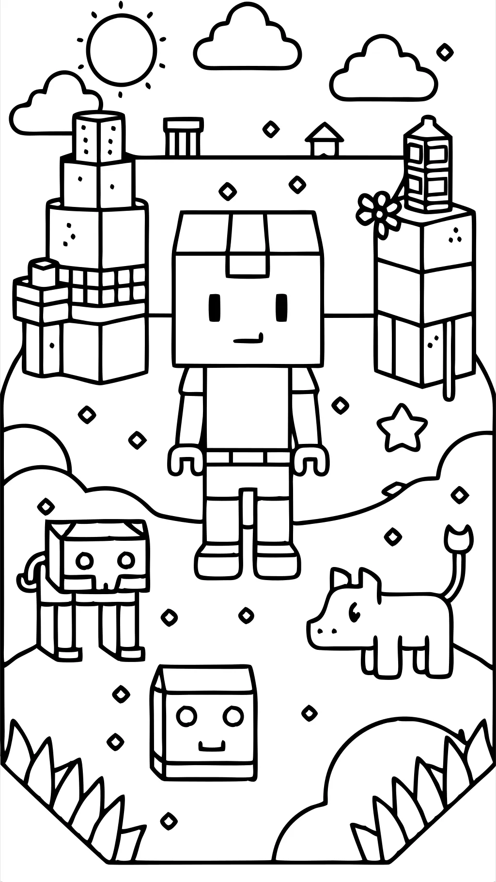 minecraft characters coloring pages